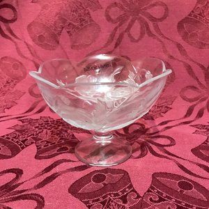 Vintage Mikasa Savior Vivre Pedestal Candy Dish Poppies Pattern Frosted Etched
